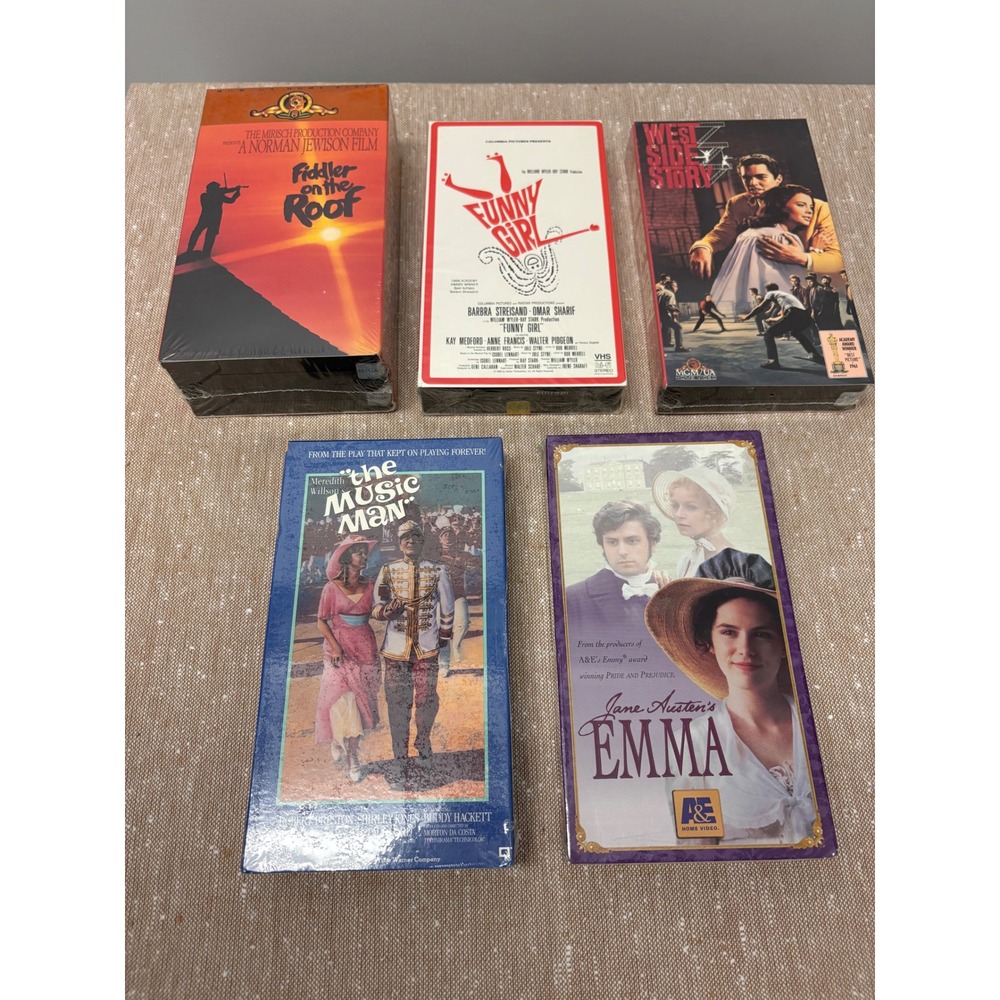 Vintage Unopened Hollywood Musical VHS Lot West Side Story Music Man Funny Girl